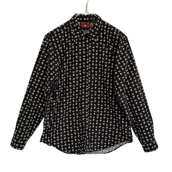 Vintage Roper Horseshoe Flower Western Shirt Medium By Five Star Rodeo - Picture 5 of 5